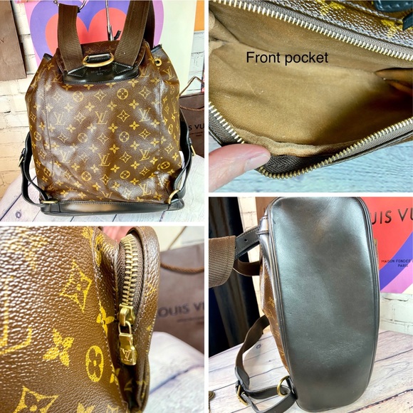 Louis Vuitton Montsouris GM backpack custom dyed black with organizer - Picture 13 of 16